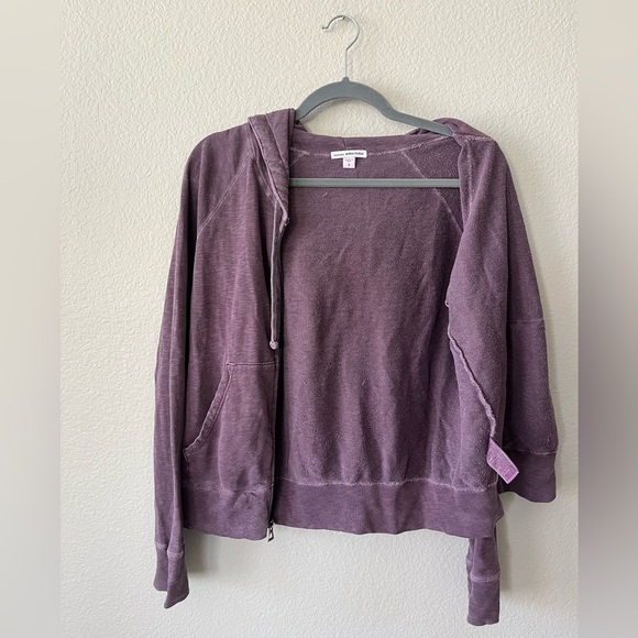 James Perse Vintage 100% Cotton Terry Purple Hoodie Women's Size S - Picture 2 of 16